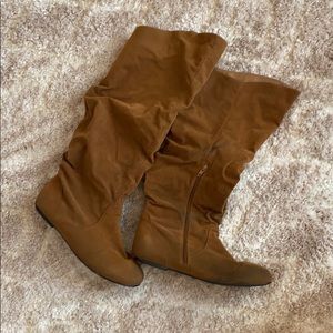 Tan Tall Slouchy Boots